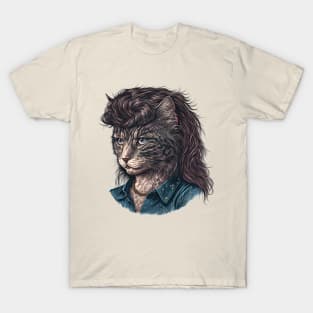 Tabby Cat With Mullet T-Shirt